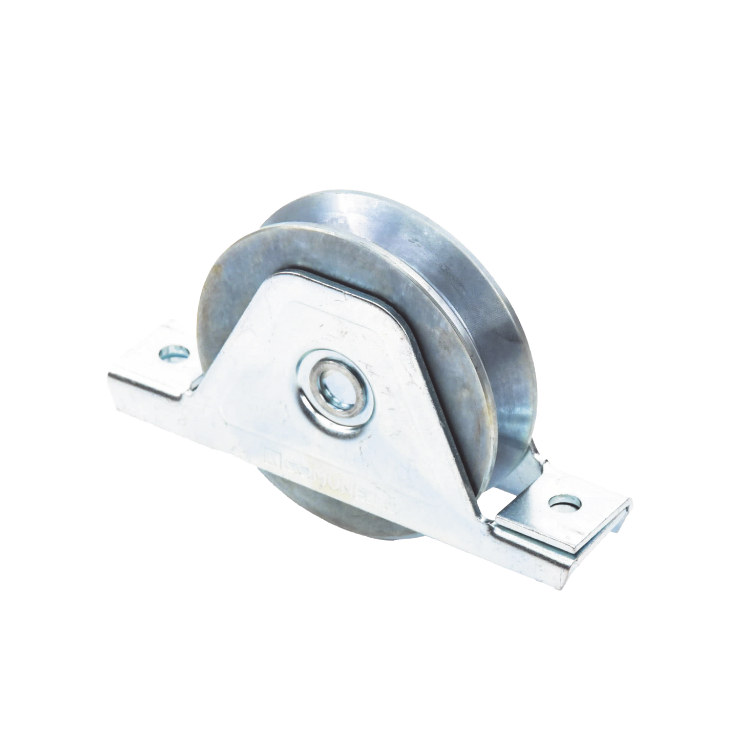 (336V-100) 4" Recessed Mount V-Groove Wheel / Capacity For Doors Up To 840 lb (380 kg) / 2 Bearings / 15/16" Wide / Galvanized