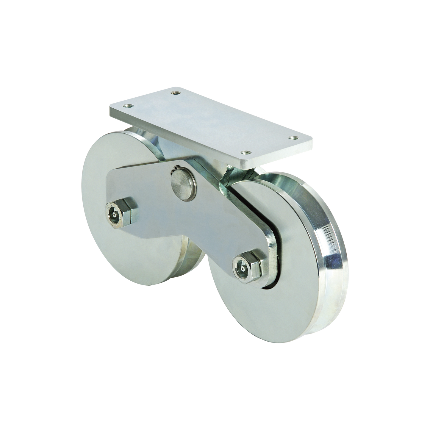 (339V-120) - 4-3/4 " Twin V-Groove Surface Mount / Capacity for Doors up to 2650 lb (1200 kg) / 2 Bearings / w/Grease Zerk / Galvanized