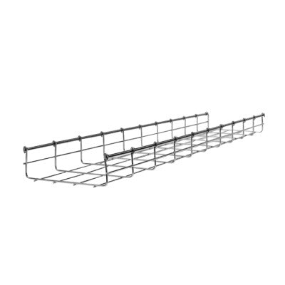 Wire Mesh Cable Tray, Electro Galvanized, up to 258 Cat6 Cables, Section 9.84ft (3m), 2.13”/11.81” (54/300mm) Width