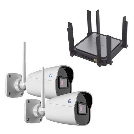 Wi-Fi Camera Bundle with Router / Includes 2 XB42W-GEN3 Cameras / 1 RG-E5(US) Router