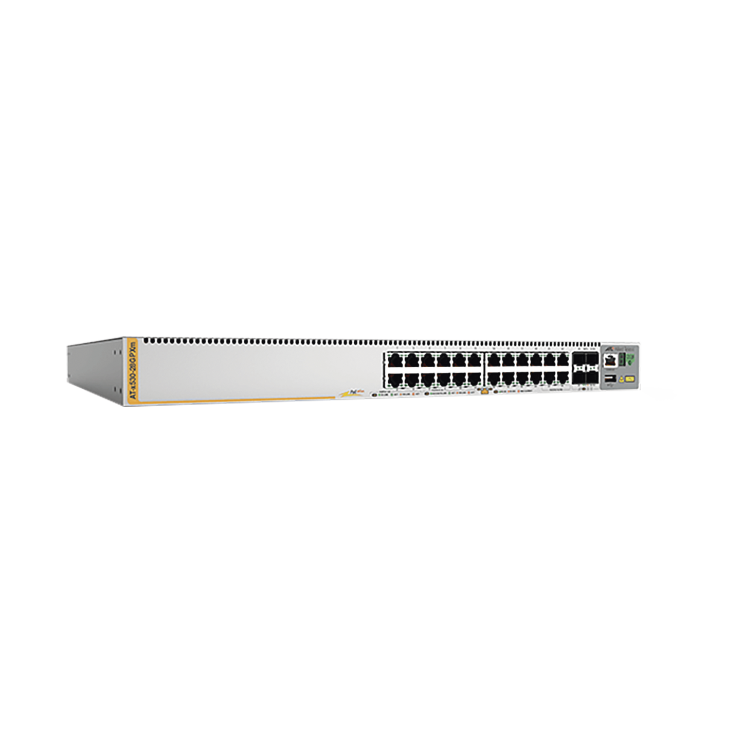 L3 Stackable Gigabit Edge Switch with 20x 10/100/1000-T PoE+ , 4x 100M/1G/2.5G/5G-T PoE+, 4 x 10 G SFP+ ports, up to 740 W and 2 fixed power supplies