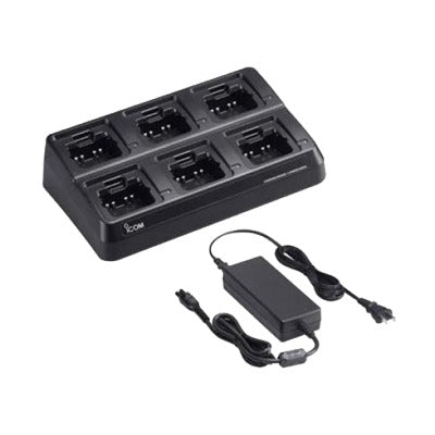 Standard Desktop Multi-Charger Inserts 6 ICOM Portable Radios IC-F1000 Series with BP-279 Battery Packs
