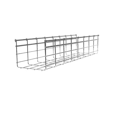 Wire Mesh Cable Tray up to 264 Cat6 Cables, 6.54/3.94 in (166/100 mm) Width, 9.84 ft (3m) Section
