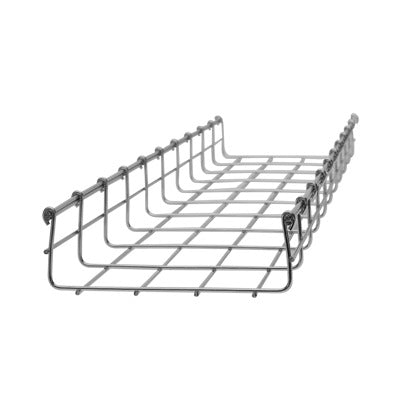 Wire Mesh Cable Tray, Electro Galvanized, up to 129 Cat6 Cables, Section 9.84ft (3 m),   (2.13 / 5.91 inches)  54/150 mm Width
