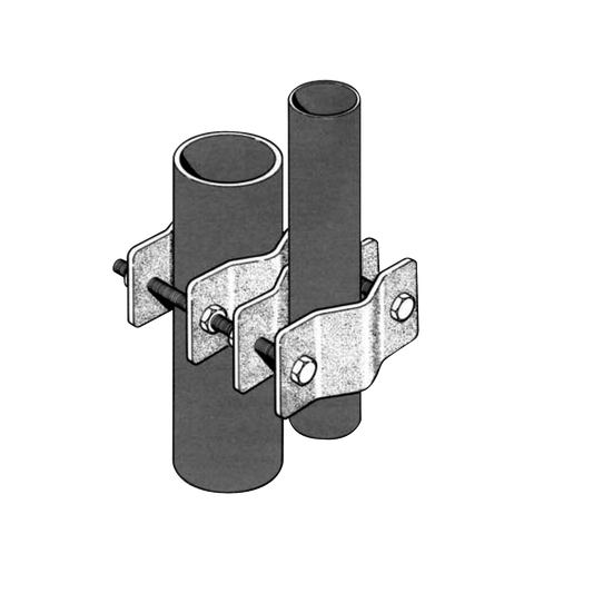 Set of Single Dual Clamp for 1.5" to 3.5" Diameter Pipes.