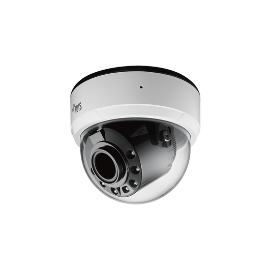 Full HD IR Dome Camera / NDAA Compliant / Two-way Audio / Motorized Vari-Focal Lens (2.8 - 12 mm), Alarm IN / OUT, PoE, Day & Night (ICR), WDR