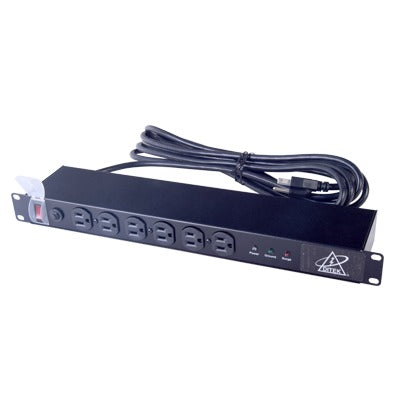120VAC Surge Protector, 15A, 12 Outlets, 1U Rack Mount, Rack Mounted Servers, Voice Systems, Controllers, Video Surveillance Equipment