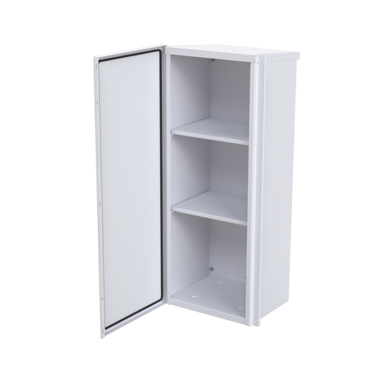 Galvanized Steel Cabinet for 3 Batteries PL110D12. Floor or Pole Accessories Not Included (400 x 1060 x 300mm).