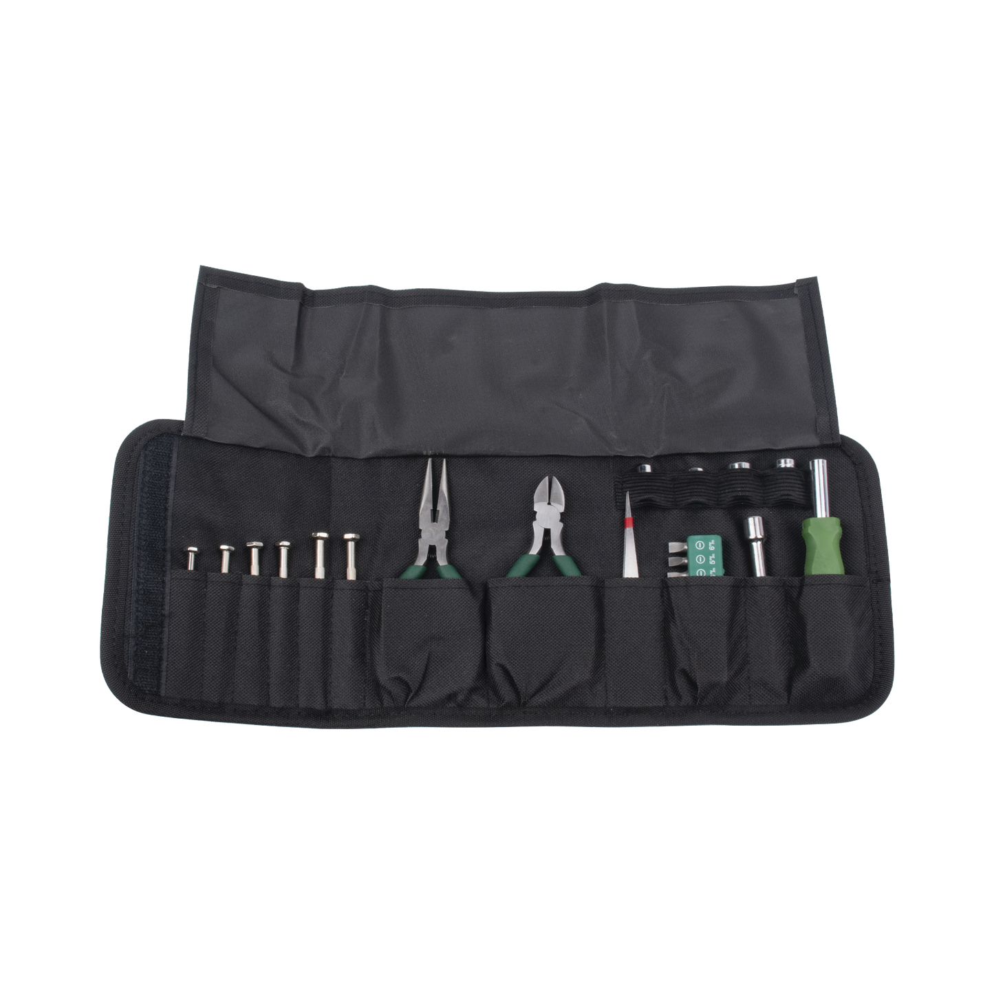Tool Kit in Portable Case (Screwdrivers + Tweezers + Tips + Handle).