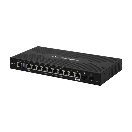 EdgeRouter 12, 10-Gigabit RJ45 Ports + 2 x SFP ports, Advanced Ethernet Router