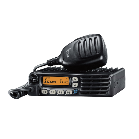 Analog Mobile Radio, 45 W, 450-512MHz, 128 Channels with 8 Character Display comes with MDC-1200 Signaling, 5 Tones, DTMF, Microphone, power cable and mounting bracket included.