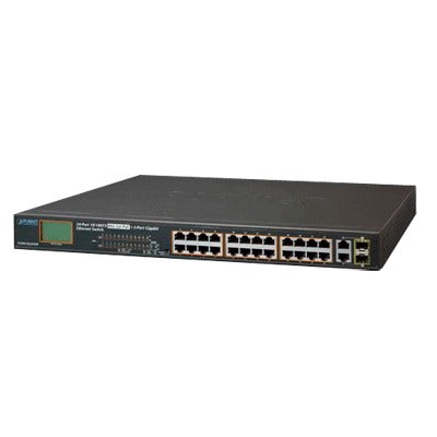 24-Port 10/100TX 802.3at PoE + 2 Port Gigabit TP/SFP Combo Ethernet Switch