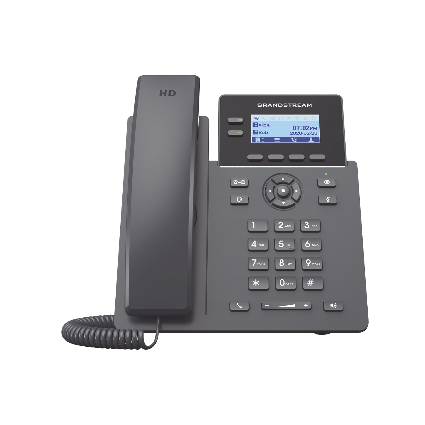 IP SIP Phone, 10/100Mbps PoE, LCD screen 132x48pixeles backlit, 2lines/2SIP, power supply not included