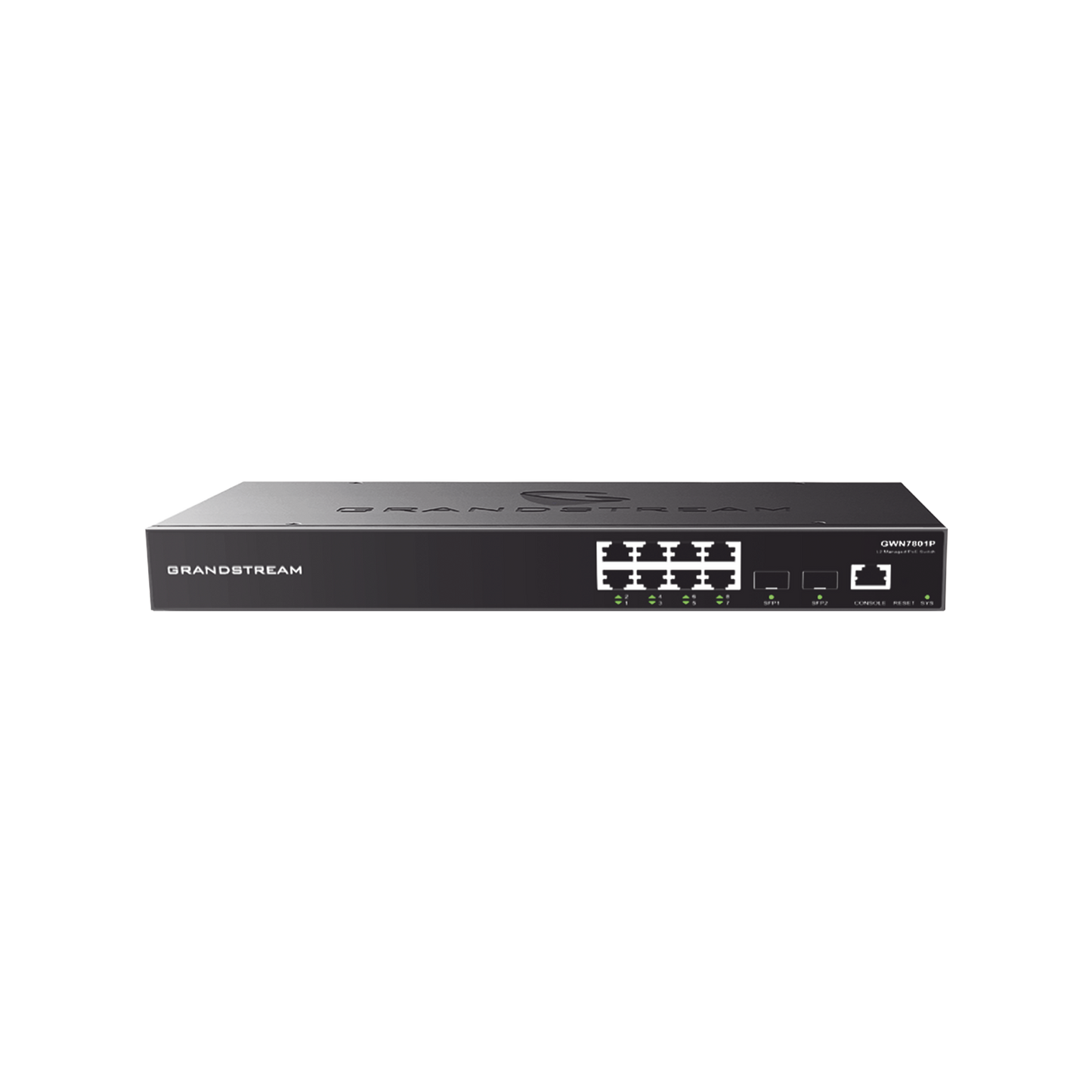 Managed Gigabit PoE+ Switch / 8 ports 10/100/1000 Mbps + 2 SFP Uplink Ports / Up to 120W / Compatible with GWN Cloud.