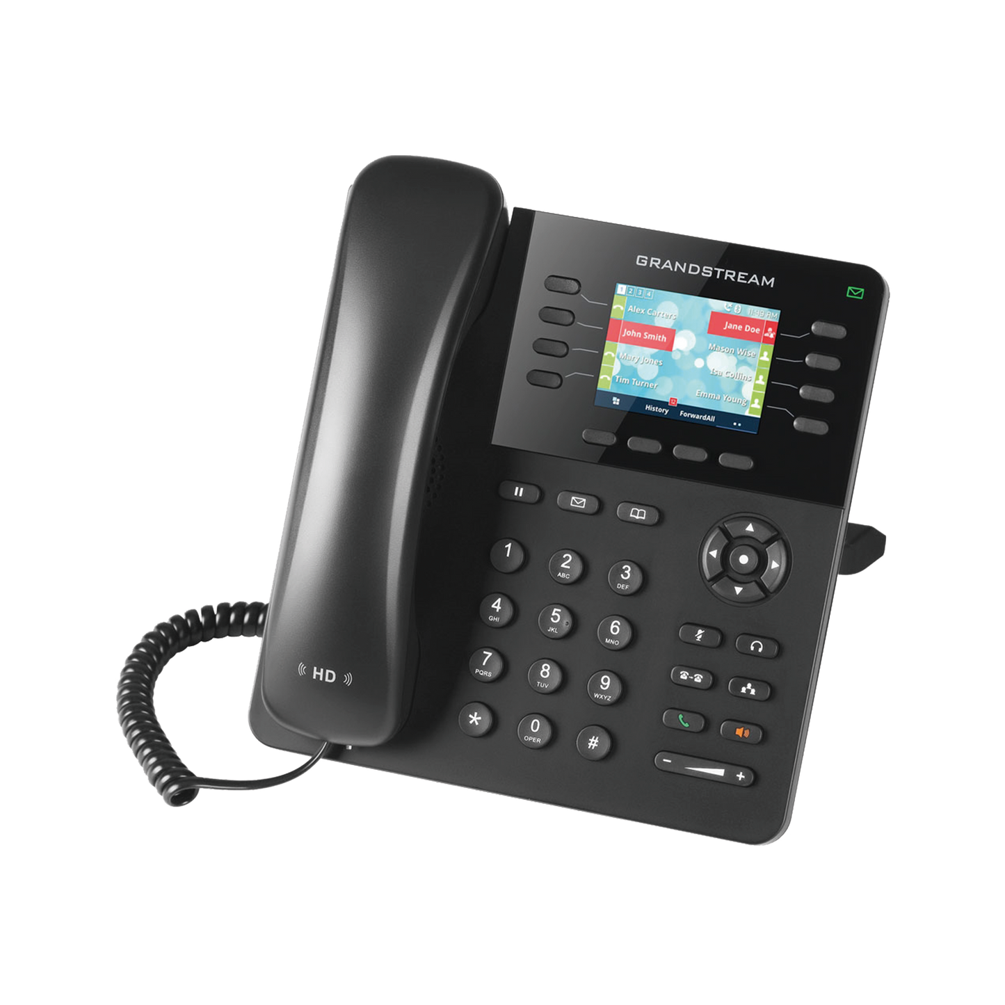 Enterprise IP Phone with Gigabit Speed, Supports 8 Lines VoIP & 4 Function Keys
