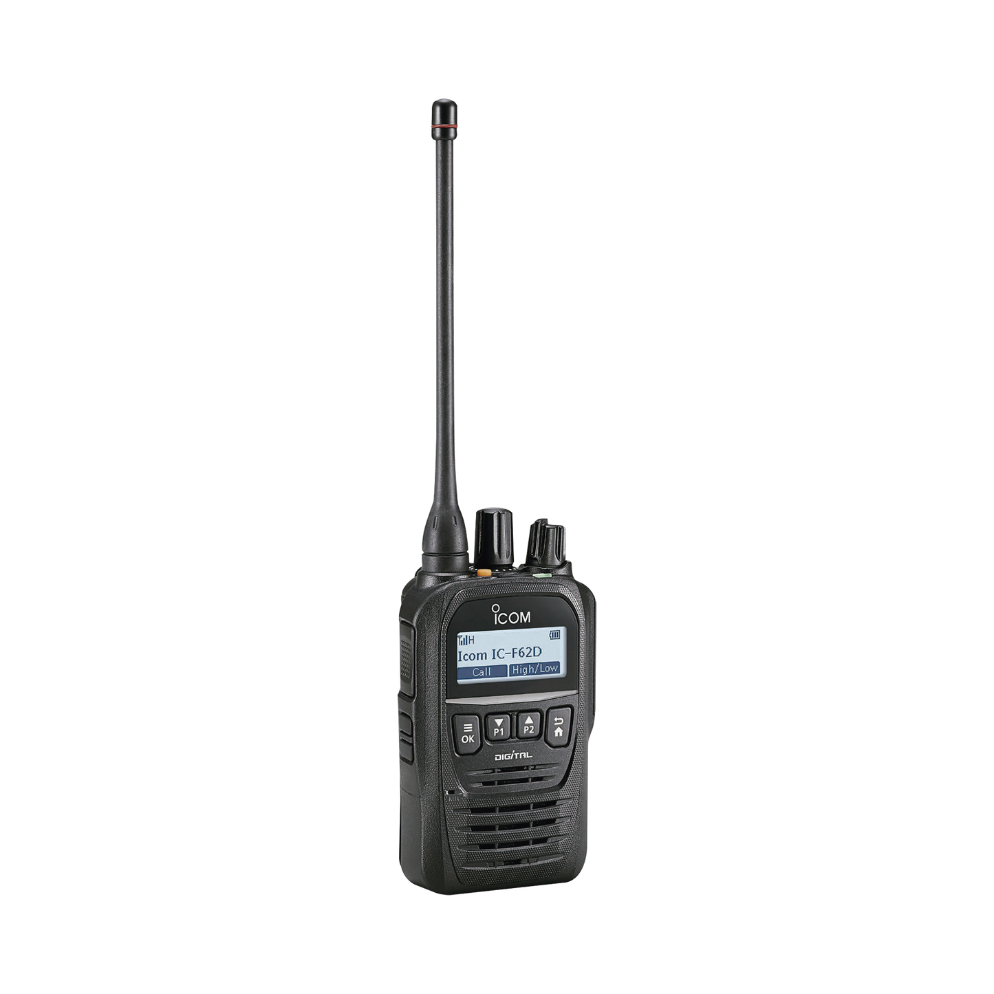Portable digital radio with 512 channels, 400-470MHz, submersible, Bluetooth built-in. Supplied with Battery, Belt Clip, Charger, and Antenna