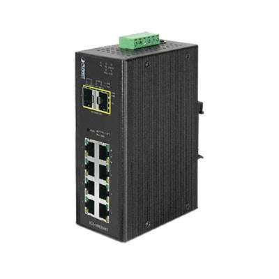 Layer 2 Managed Industrial Switch, 8 10/100 / 1000T Ports, 2 1G / 2.5 G SFP Ports