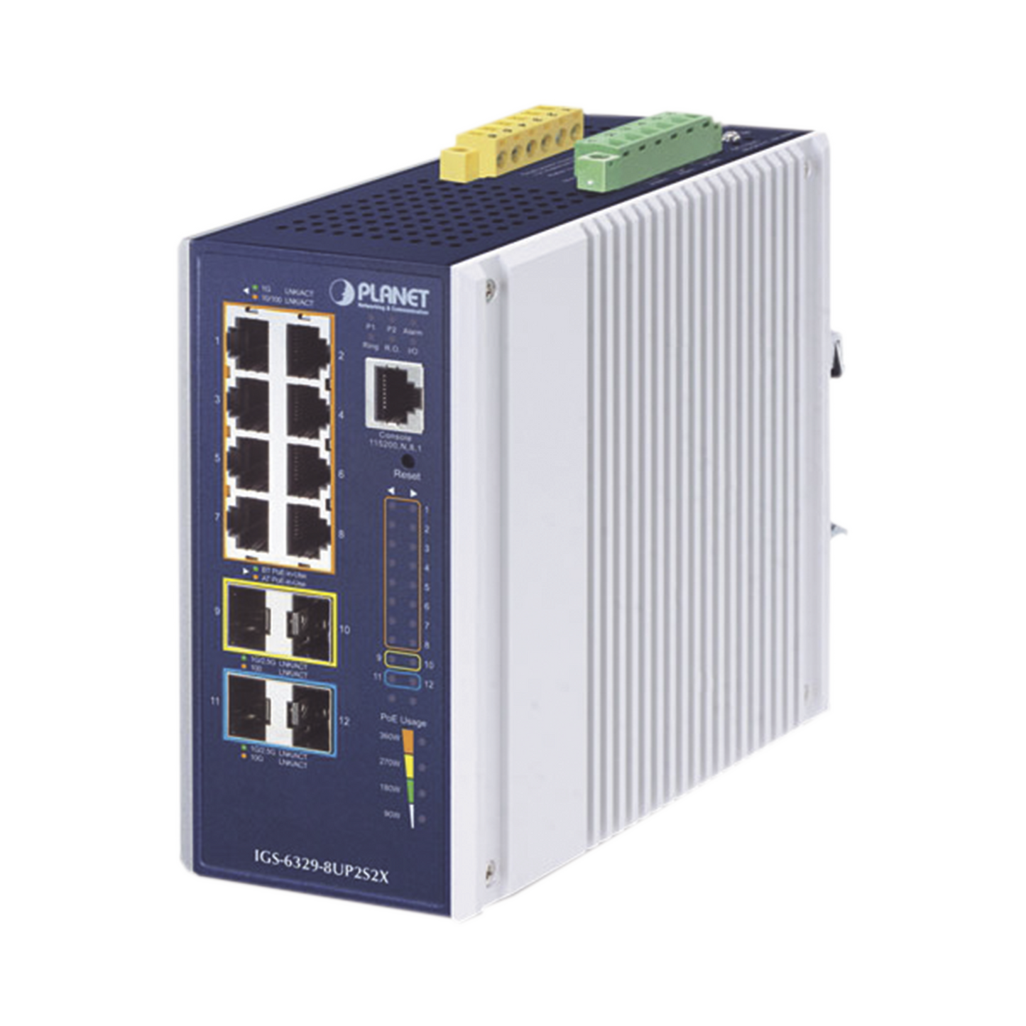 Industrial Layer 3 Managed Switch, With 8 Gigabit 802.3bt PoE Ports, 2 1G/2.5G SFP Ports, 2 10G SFP Ports