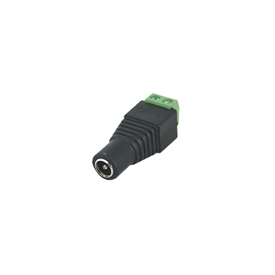 12 Vdc polarized 3.5 mm Jack Female Adapter / Screw Type Terminals / Polarized (+/-)/ Ideal for Video Surveillance Cameras.