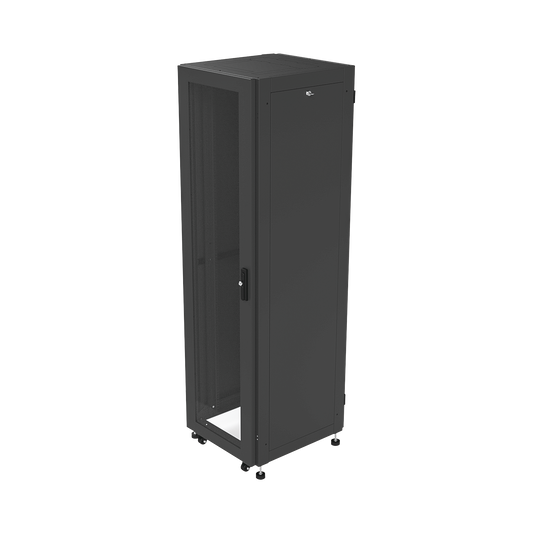 19" 42U Professional Cabinet for Networks, Standard Rack and Crystal Door, Manufactured in Steel