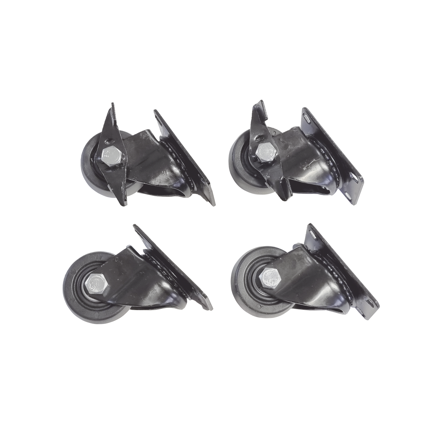 Heavy Duty Casters for Server Racks/Cabinets - Set of 4 Wheels for Linkedpro Cabinets (2 with brakes).