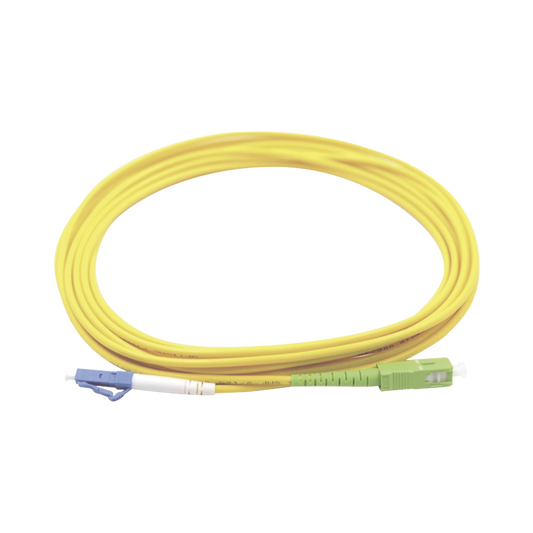 Single Mode LC / UPC SC / APC Simplex Fiber Optic Jumper, yellow 1 meter