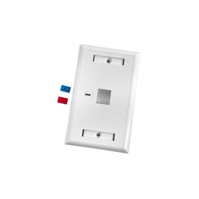 Face Plate, 1-Port Output with Space for Label - White