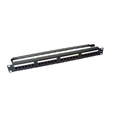 19-inch Patch Panel UTP Cat6, 24-Port, 1U with Cable Organizer