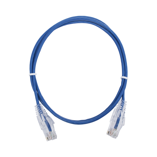 Slim Patch Cord UTP Cat6 - 3.28 ft (1 m) Blue, Reduced Diameter (28 AWG)