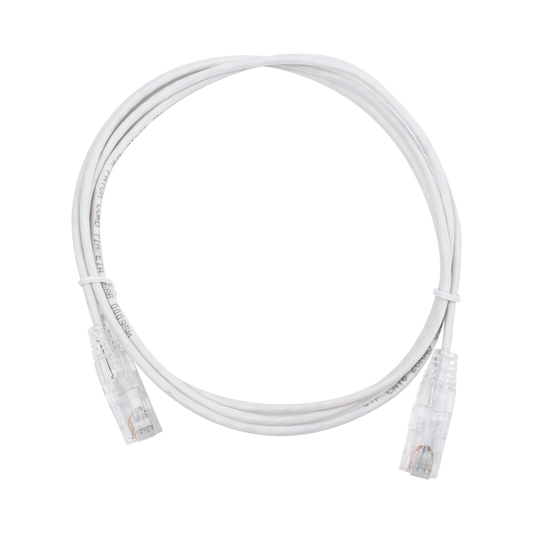 Slim Patch Cord UTP Cat6 - 4.9 ft (1.5 m) White, Reduced Diameter (28 AWG)