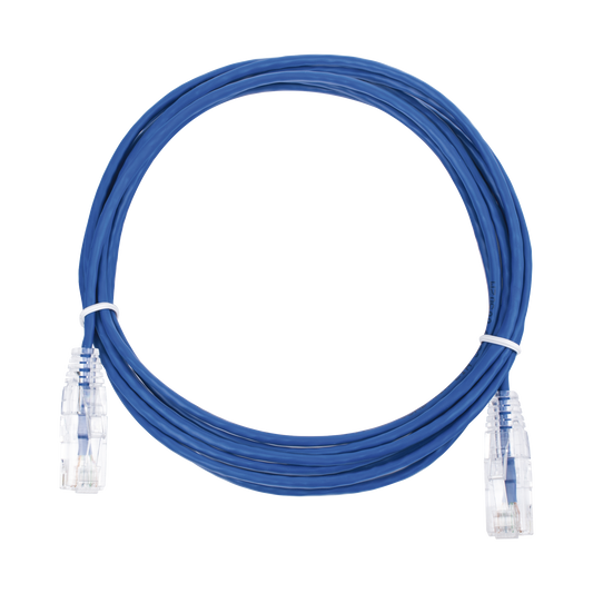 Slim Patch Cord UTP Cat6 - 9.84 ft (3 m) Blue, Reduced Diameter (28 AWG)