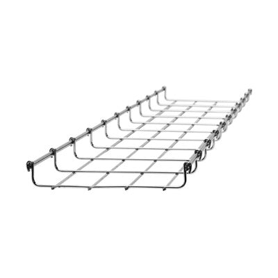 Wire Mesh Cable Tray, Electro Galvanized, up to 26 Cat6 Cables, Section 9.84ft (3m), 1.3”/1.97” (33/50mm) Width