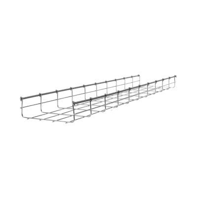 Wire Mesh Cable Tray, Electro Galvanized, up to 252 Cat6 Cables, Section 9.84ft (3m), 2.6/9.84 in (66/250 mm) Width