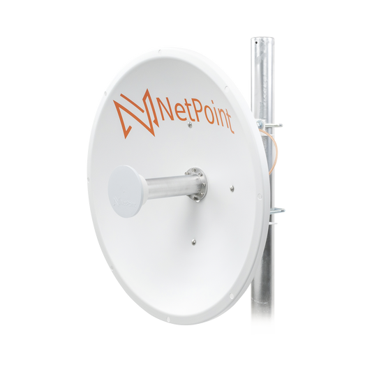 Directional Antenna, 1.96 ft Diameter, 4.9-6.4 GHz, Gain 30 dBi with SLANT, 2 N-Female Connectors