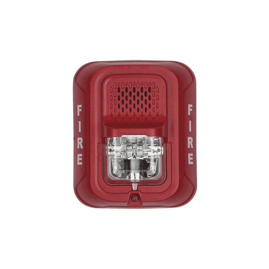 Red, 2-wire Horn Strobe with Selectable Strobe Settings, New Modern and Elegant Design and Minor Current Consumption