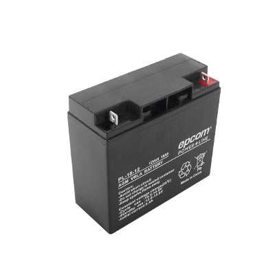 Backup battery / 12 V, 18 Ah / UL / AGM-VRLA technology / For use in electronic equipment Intrusion alarms / Fire / Access control / Video Surveillance / M5 (HEX) screw terminals.