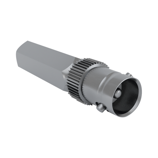 BNC Female Connector for RG-58/U Coaxial Cable, Nickel/ Silver/ Delrin.