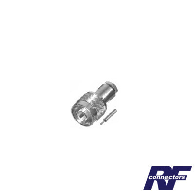 N Male Connector, Clamp for RG-58/U, RG-142/U, Silver/ Gold/ PTFE.