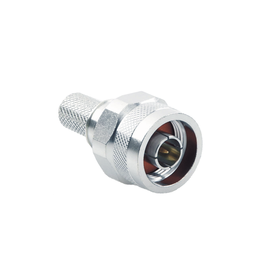 N Male Connector with Captivated PIN to Crimp on LMR-400, 9913, CNT-400, RG8/U-SYS, RFLASH-1113, 7810A, 8214.