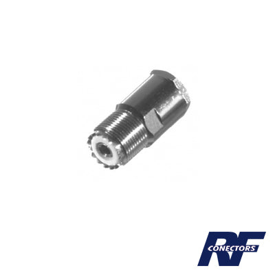 Straight UHF Female Connector (SO-239) to Clamp RG-8/U, 9913, LMR-400 Cables, Nickel/ Silver/ PTFE.