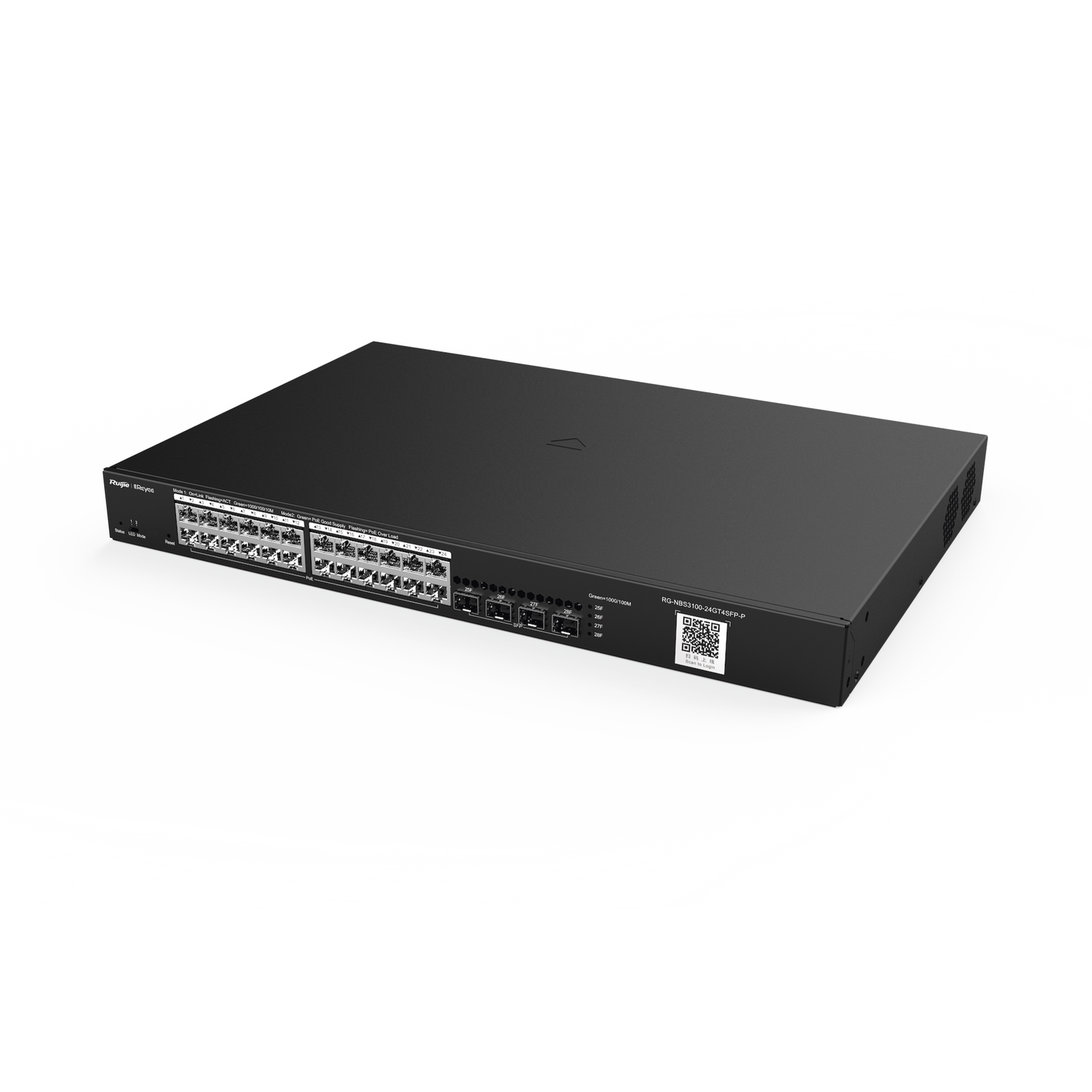 RG-NBS3100-24GT4SFP-P, 28-Port Gigabit Layer 2 Cloud Managed PoE Switch