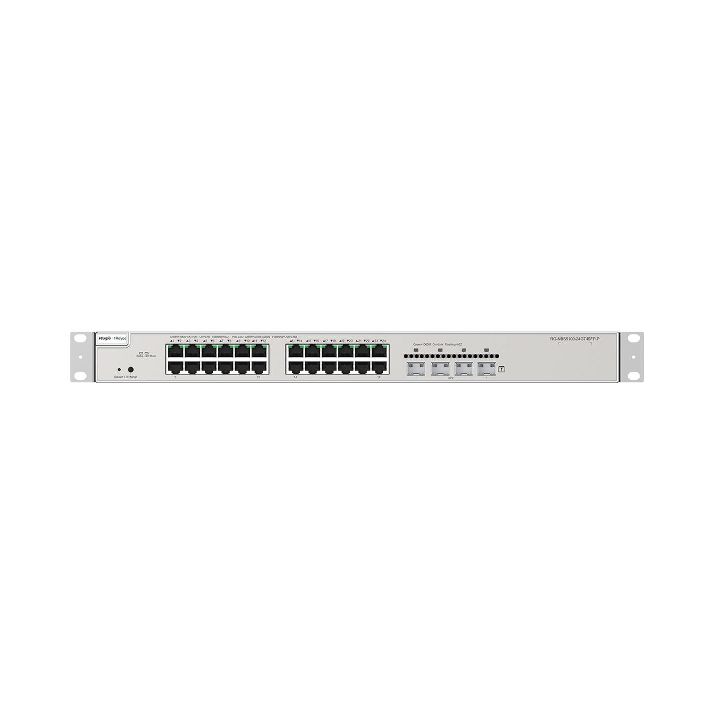 RG-NBS5200-24GT4XS, 24-port Gigabit Layer 3 Non-PoE Switch, 4 SFP+ Uplink