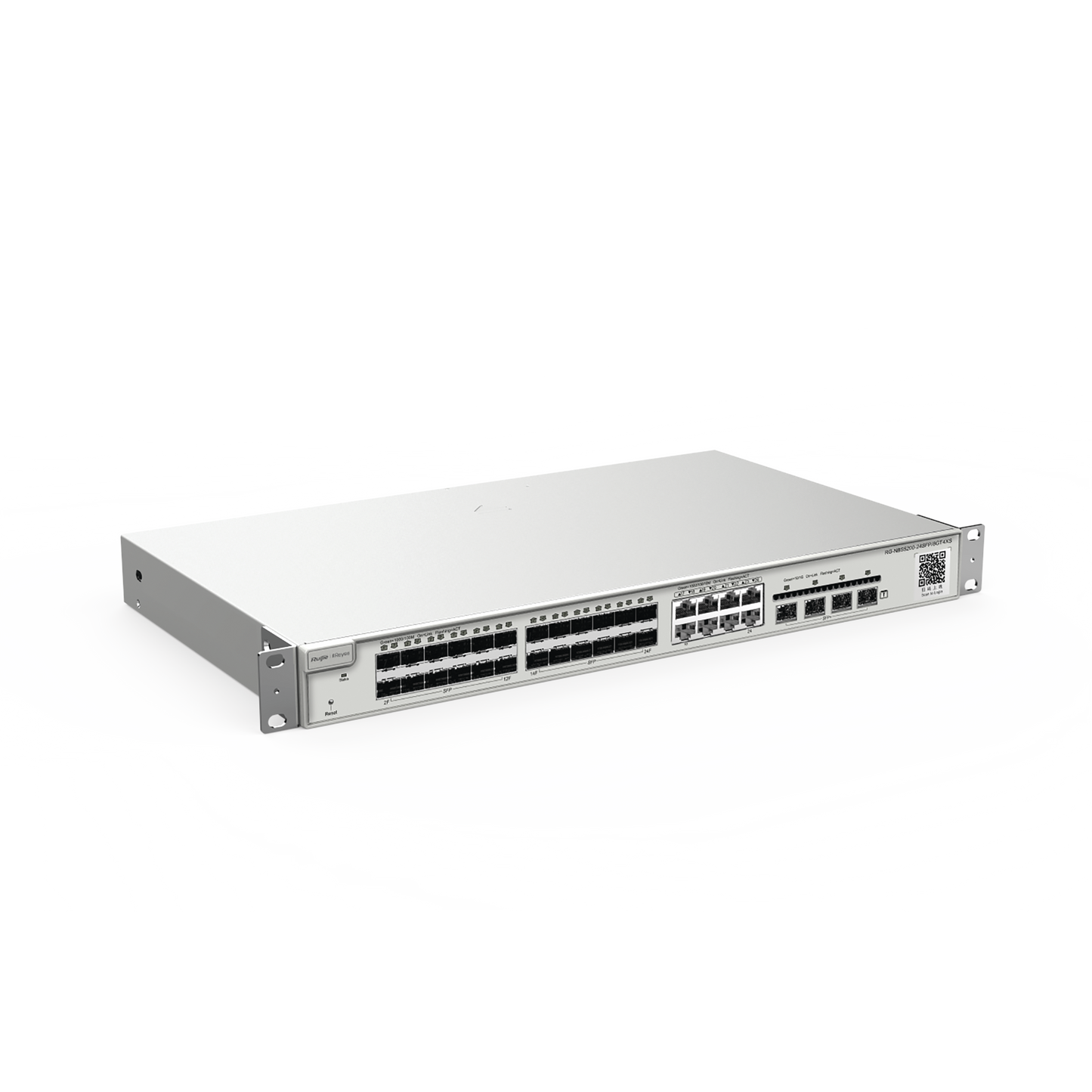 RG-NBS5200-24SFP/8GT4XS, 24-port Gigabit Layer 3 Non-PoE Switch, 24 SFP, 4 SFP+ and 8 Gigabit Combo Ports