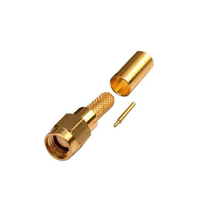 SMA Male Connector to Crimp on RG-58/U Cable, Gold/ Gold/ PTFE
