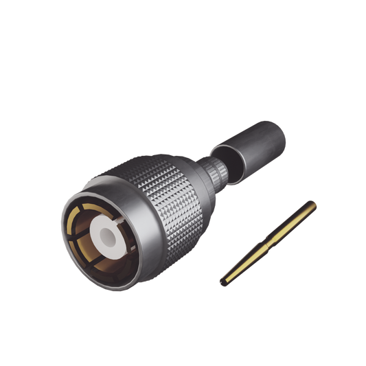 SMB Crimp Plug Connector, (Femmle PIN) with Locking Shell for RG-179/U, Nickel/ Gold/ PTFE.