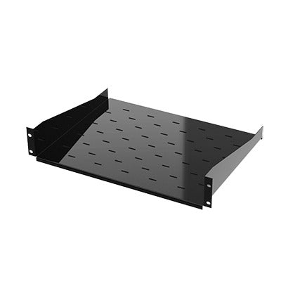 19" 2U Fixed Steel Shelf for Rack, Width x 13.5" Height x 3.5" Depth