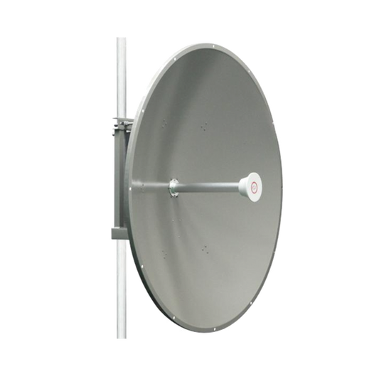 Directional antenna, 36 dBi gain, frequency range (5.1 - 7 GHz), 2 N-female connectors, includes mounting for tower or mast
