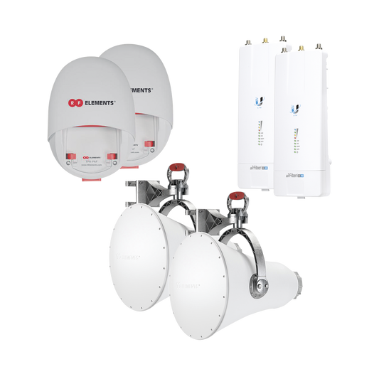 Complete Link for Backhaul in 5 GHz up to 1 Gbps with Radios AF5XHD by Ubiquiti and Ultra Horn, Ultra Noise Rejection for Long, Lossless Links