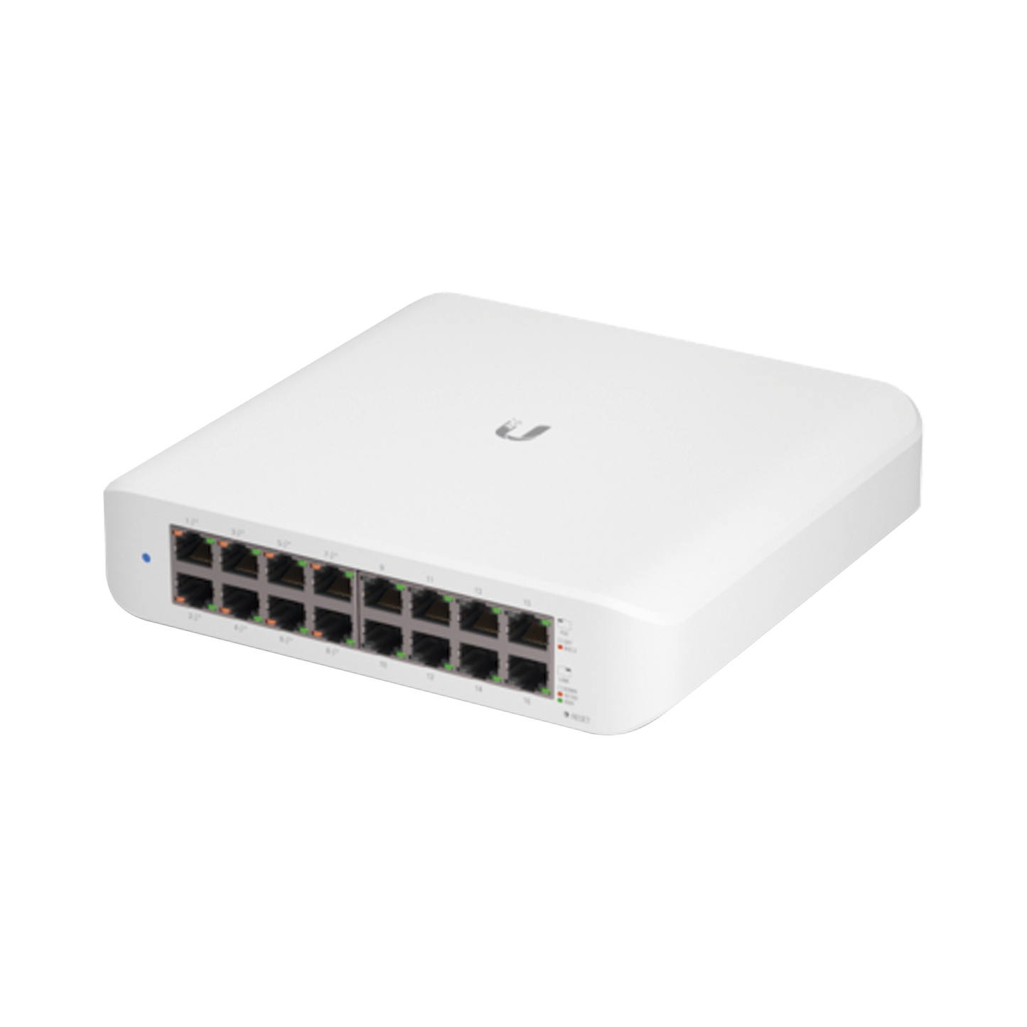 UniFi Switch Lite 16 PoE, (16) Gigabit RJ45 ports including (8) 802.3at PoE+, 45 W