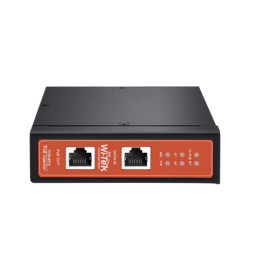 Industrial PoE Injector / DC Input 12-57V / PoE Output Up to 90W / Metal Housing / DIN Rail Mount / CCTV Applications